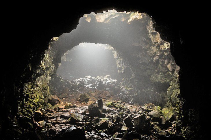 Visit the Raufarhólshellir lava tunnel