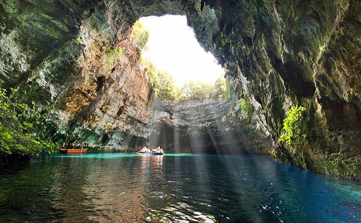 The cave and Lake Melissani