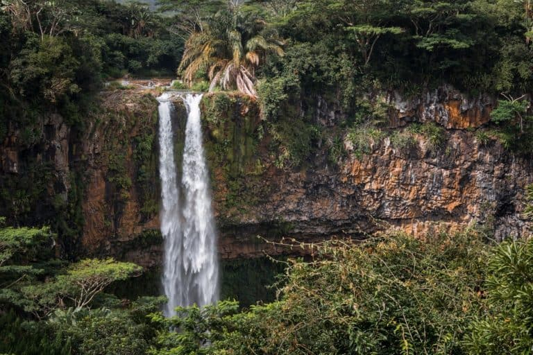 The Chamarel Waterfall and the Earth with Seven Colors
