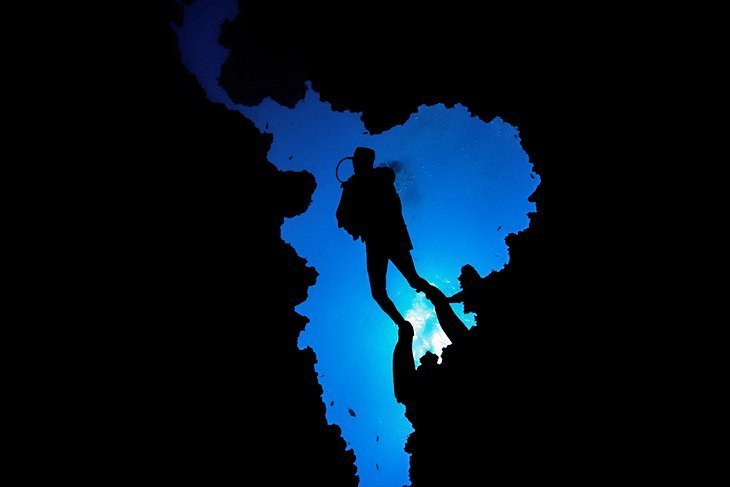 Make snorkel or sink into the blue hole