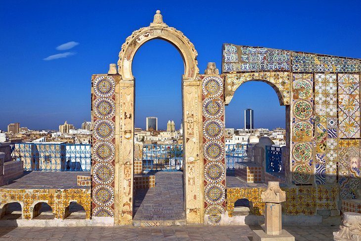 See the city on the roof of the olive mosque